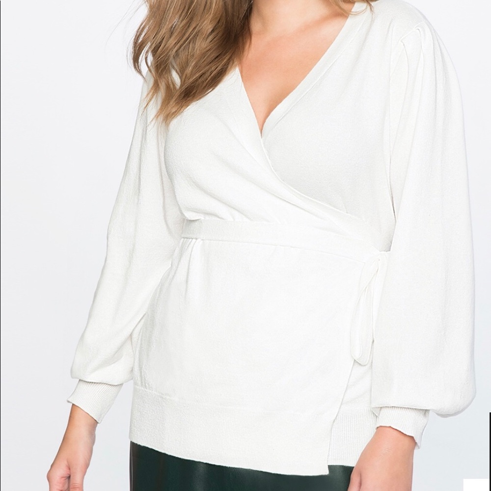 Wrap tie waist sweater